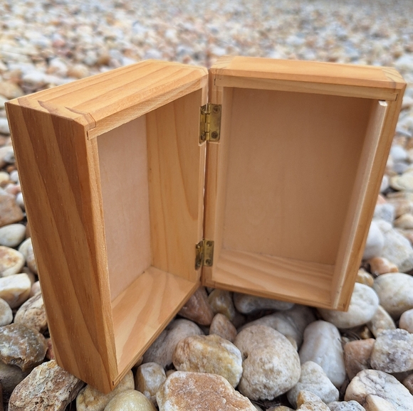 Wooden Block Box Unstained Wood Naked Natural Small Trinket Jewelry Box - Picture 8 of 16